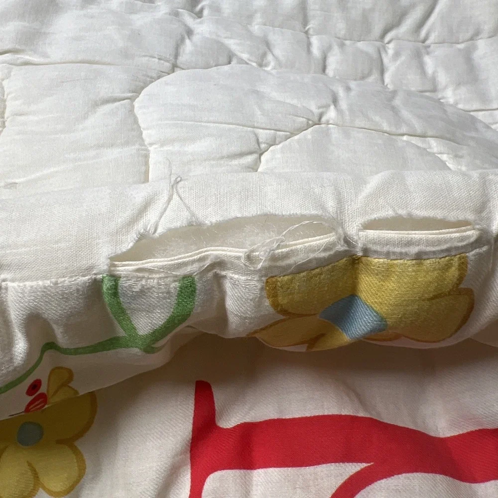 Vtg Walt Disney Productions Winnie The Pooh Baby Blanket Toddler Quilt - Damaged